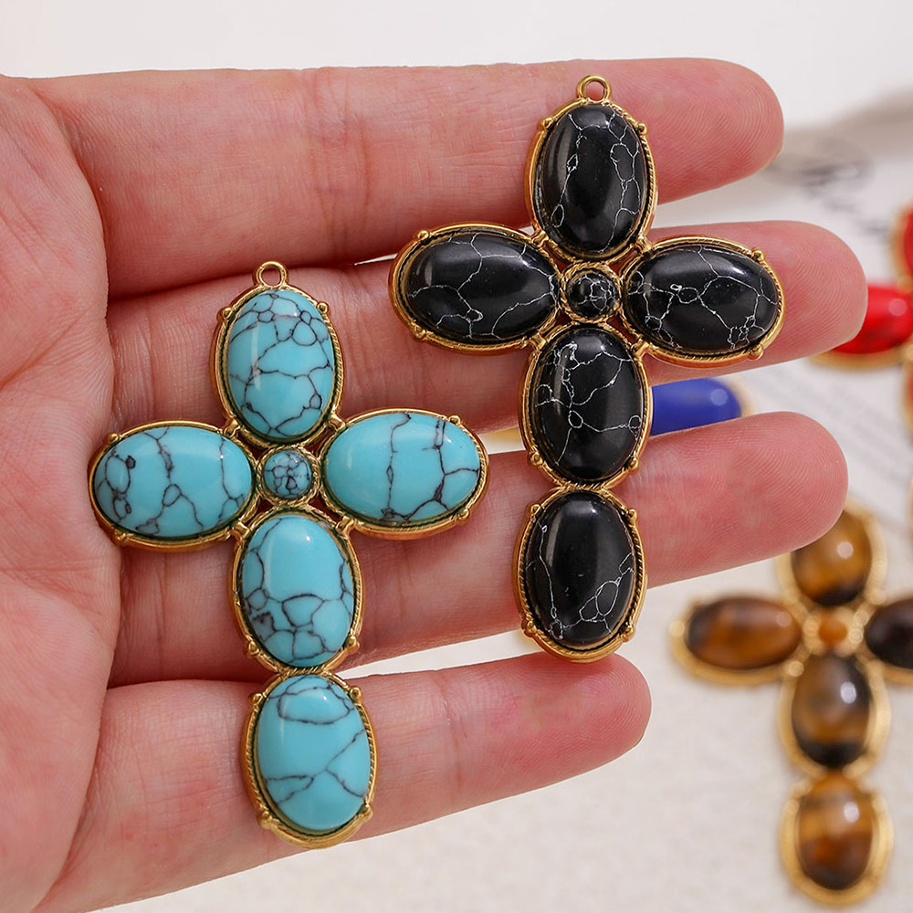 Vintage Fashion Blog - Edelstahl-Anhänger Vintage Großes Kreuz-Charm für Schmuckverbinder,