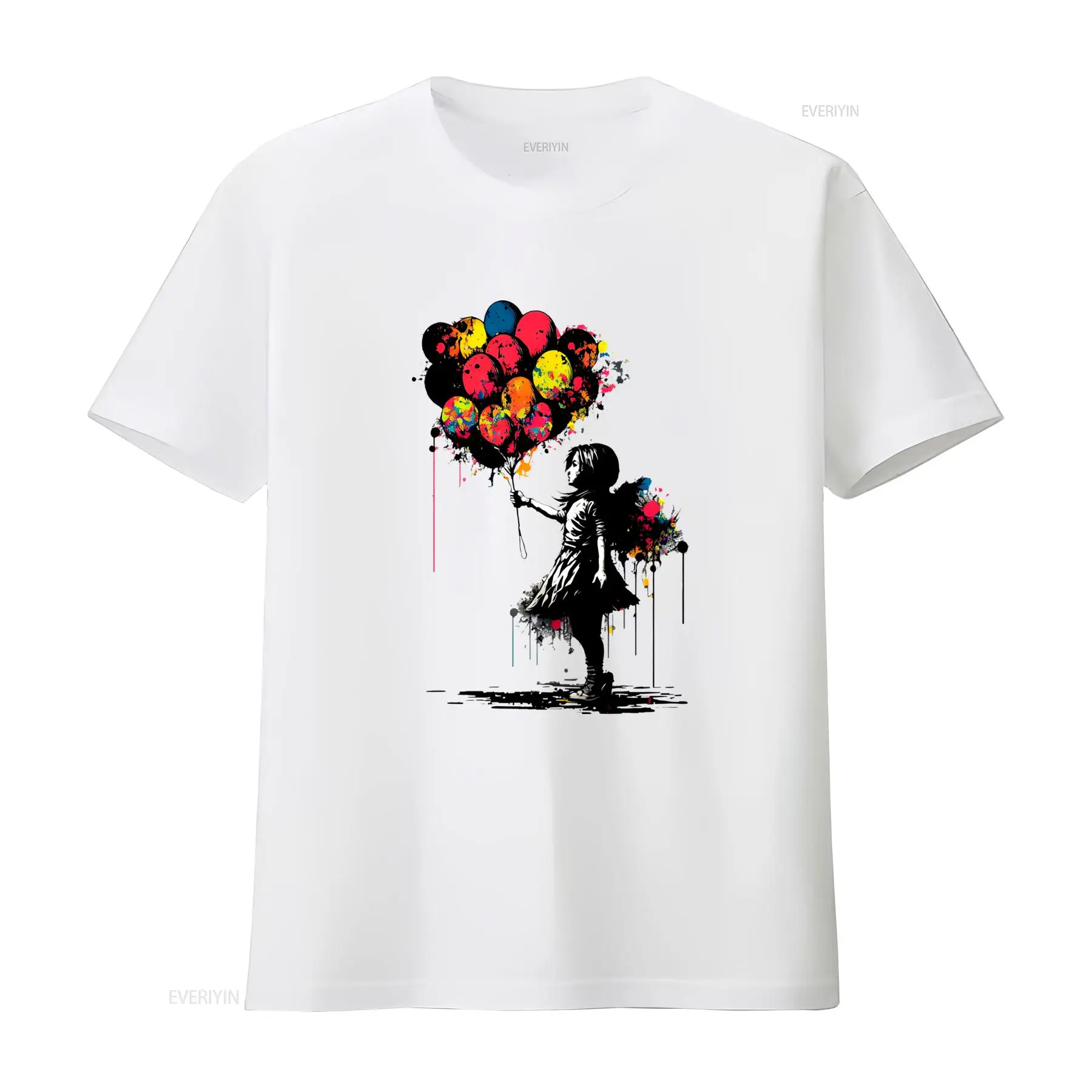 Vintage Fashion Art - Banksy Peace T-Shirt, Ballonmädchen-Kunstdruck, Graffiti, ästhetische