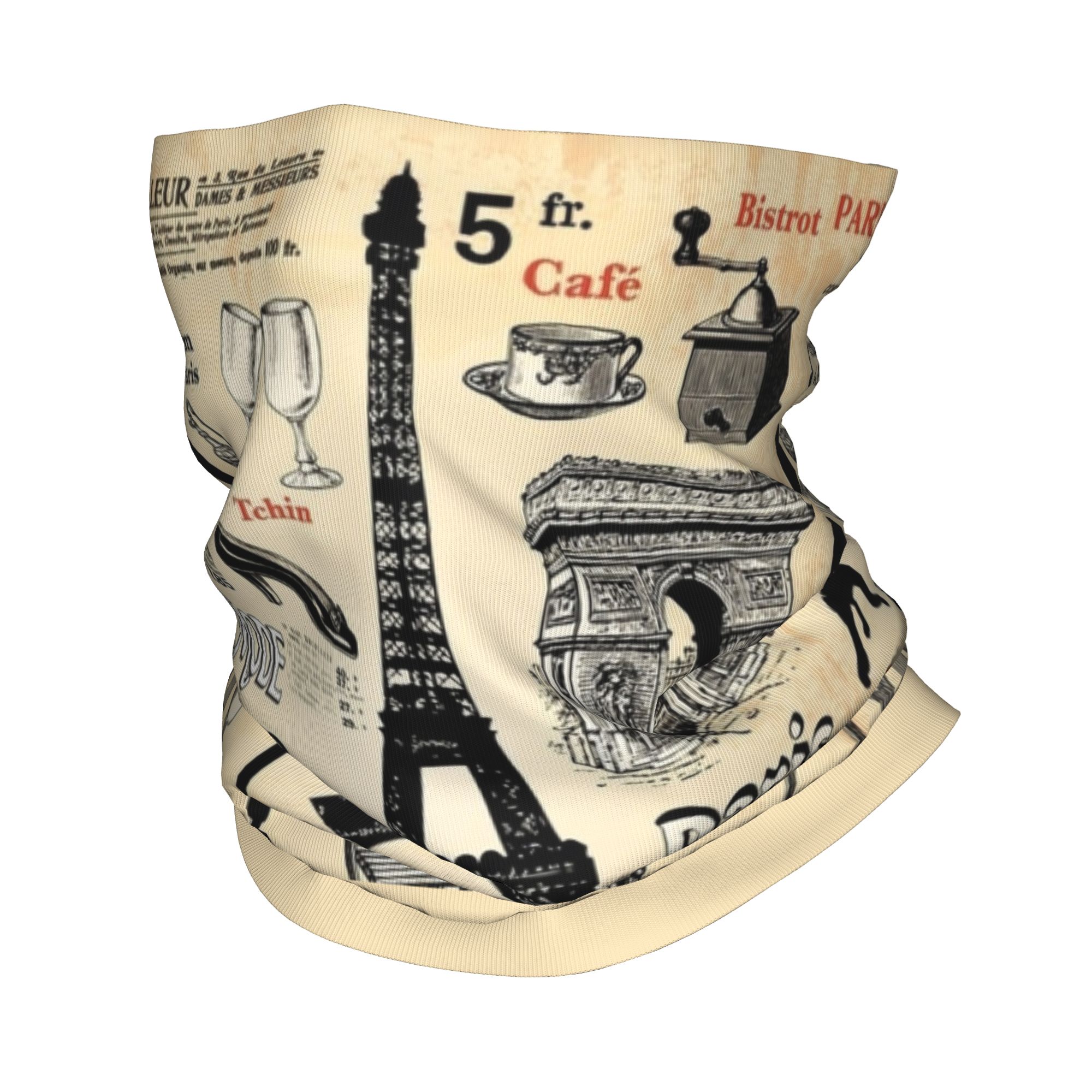 Vintage Fashion In Paris - Maßgefertigter Vintage Paris Eiffelturm Bandana Winter