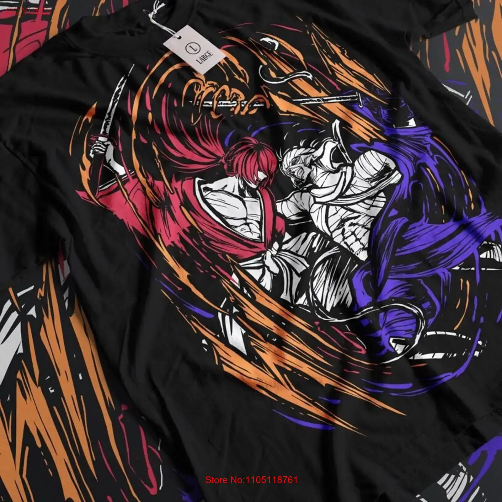 Vintage Fashion Art - Rurouni Kenshin Samurai Himura T-Shirt Kunst