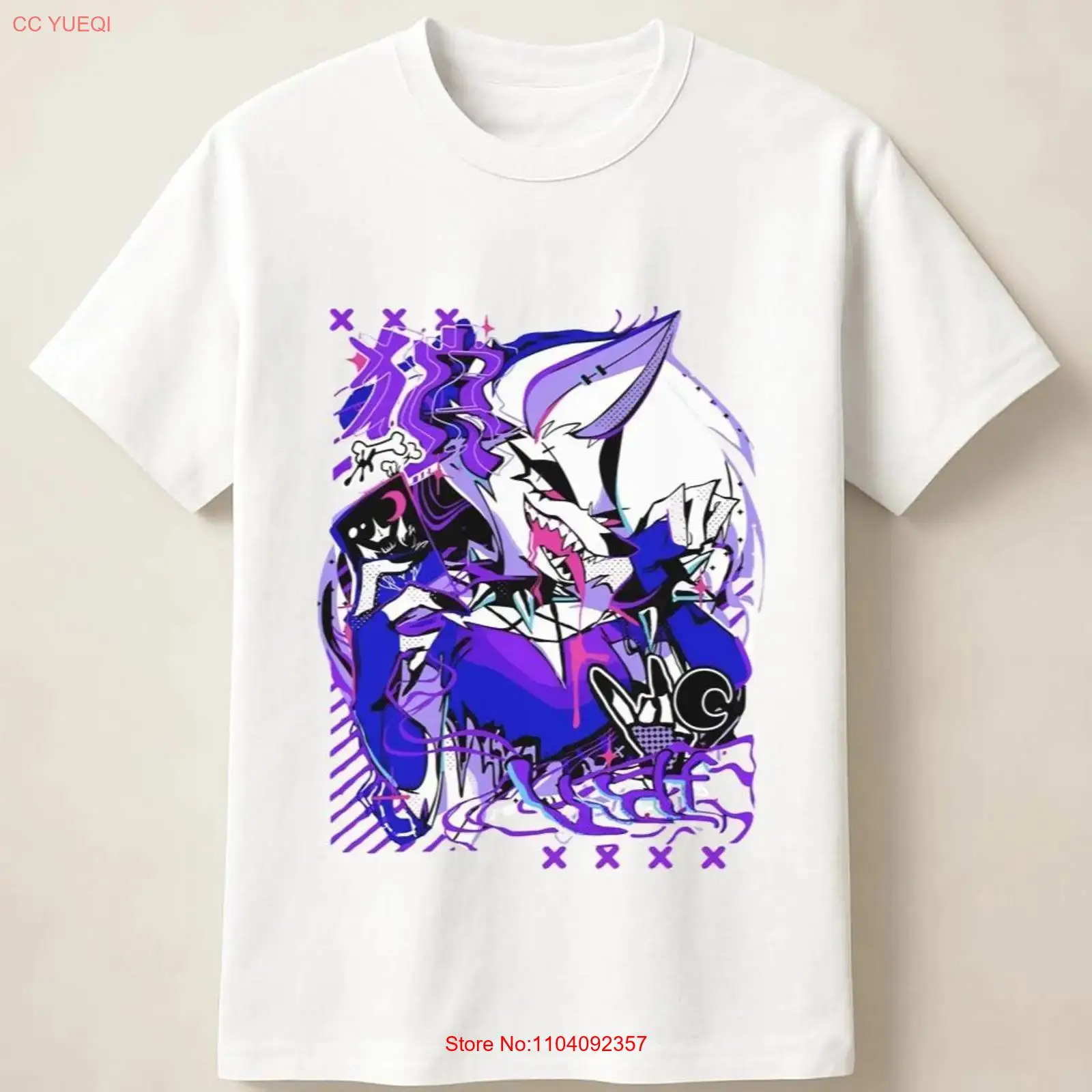 Lila Anime-Wolf im Graffiti-Po – Vintage Fashion Art Bewertung und Preis