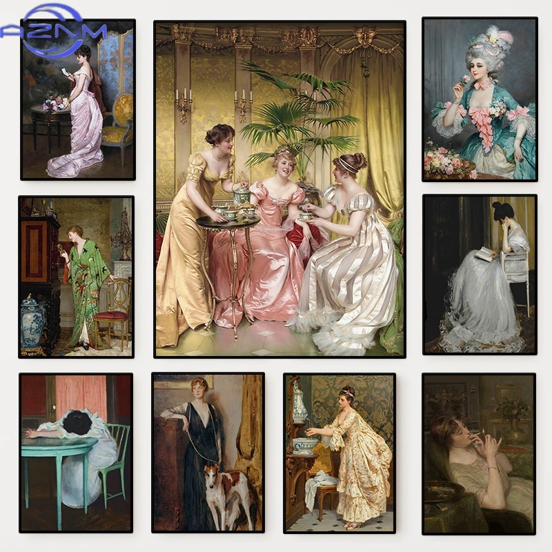 Renaissance-Frauenporträt-Post – Vintage Fashion Art Bewertung und Preis
