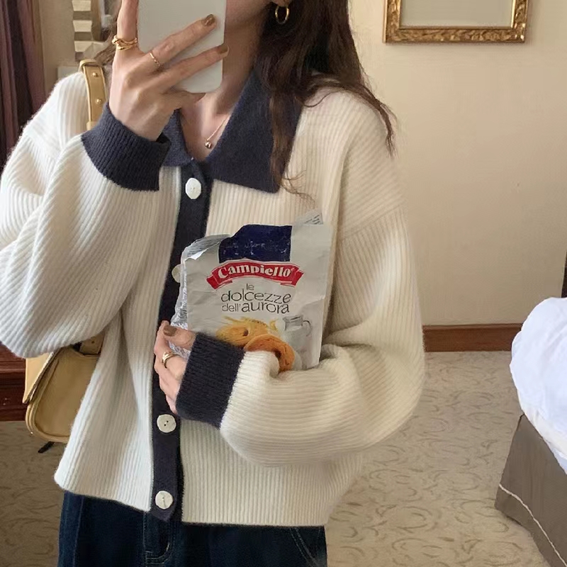 Koreanischer Langarm-Pullover  – Crop Cardigan Vintage Bewertung und Preis