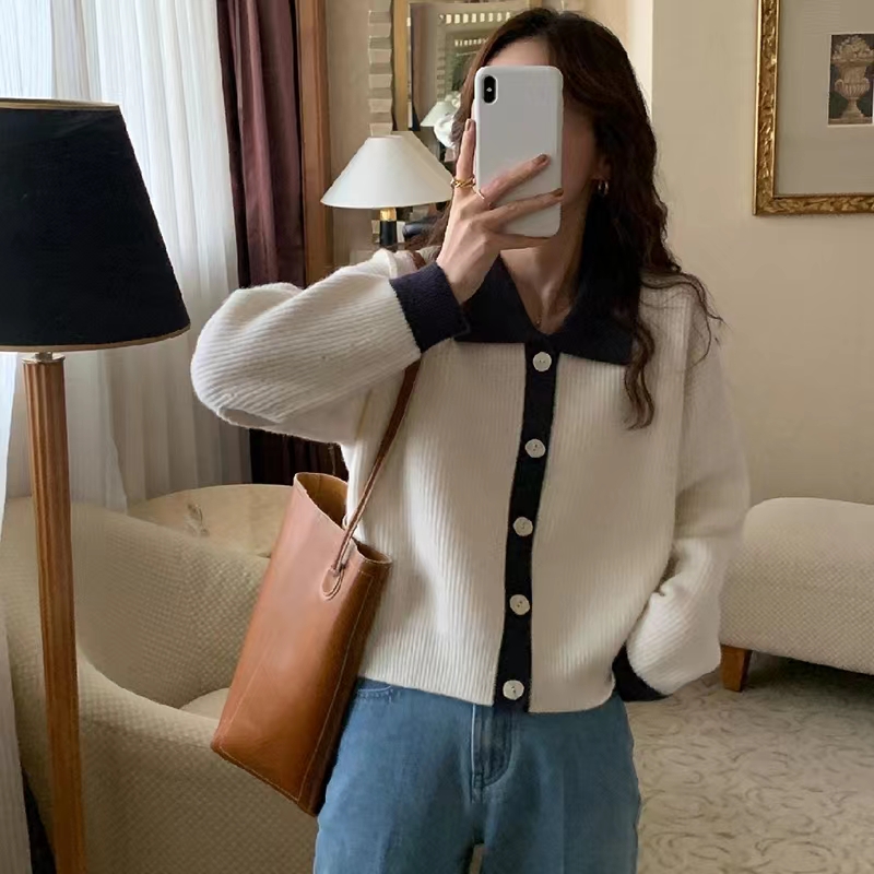 Koreanischer Langarm-Pullover  – Crop Cardigan Vintage Bewertung und Preis