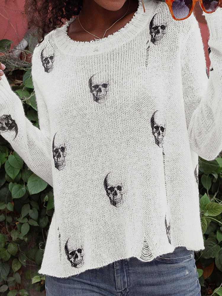 Halloween Totenkopf-Print Lose – Vintage Fashion Years Bewertung und Preis