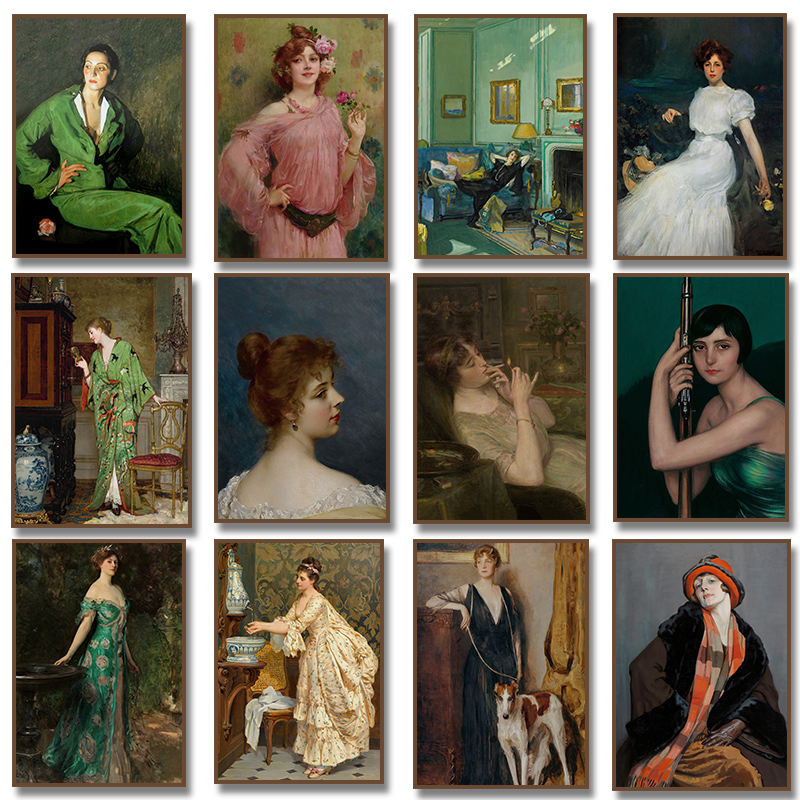 Renaissance Frauenporträt Post – Vintage Fashion Art Bewertung und Preis