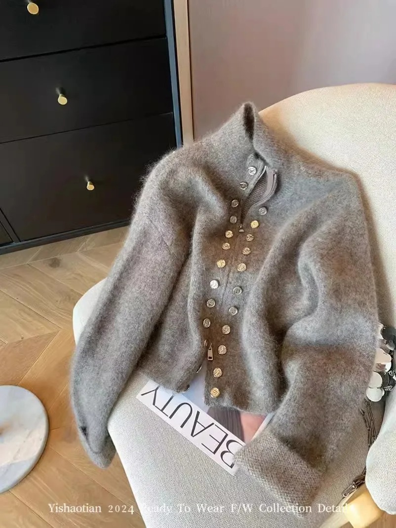 Herbst Frauen Old Money Cuddly – Crop Cardigan Vintage Bewertung und Preis