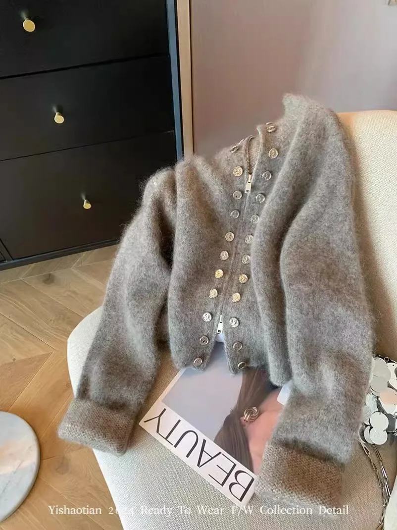 Herbst Frauen Old Money Cuddly – Crop Cardigan Vintage Bewertung und Preis